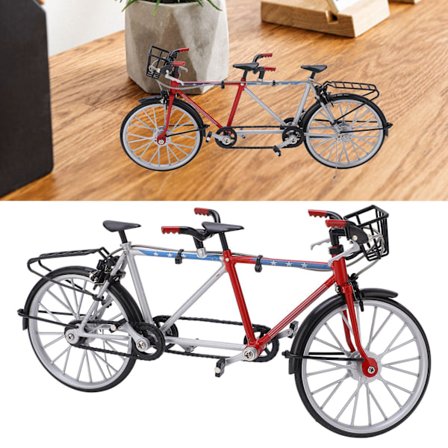 Vintage Miniatyr Sykkel Ornament, Høy Kvalitet Metall Gummi Retro Stil Sykkelmodell Høy Simulering Figur Samleleke Dekorasjon for Hjemmet