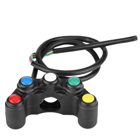 Universal 22mm Motorcykelstyr 5 i 1 Forlygte Katastrofeblink Bremse Tågelygte Horn ON/OFF Kontakt