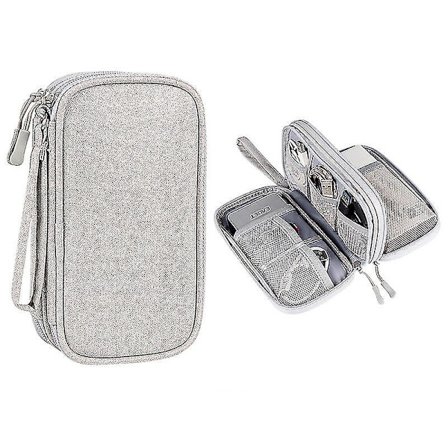 Elektronisk Tilbehørs Rejse Organiseringspose - Vandafvisende og Multifunktionel, Ideel til Harddiske, Kabler, USB, SD-kort, Telefon