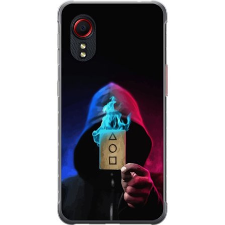 Kompatibelt Mobilskal till Samsung Samsung Galaxy Xcover 5 Squid Game Netflix affisch koreansk överlevnadsdrama serie mask huva kort retro fanart des