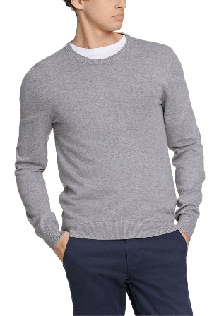 Lindbergh Ecovero L/S o-neck knit Överdelar Herr Grå S