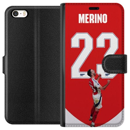 Kompatibel Tegnebogsetui til Apple iPhone 5 Merino 23 fodbold rød baggrund sport-inspireret design med energi, passion og stil til fans og spillere