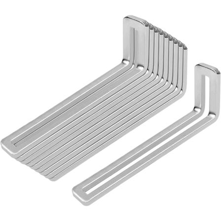 10 stk. sporhullhjørnebraketter, 120x32,5 mm, justerbar L-brakett, 3 mm tykk