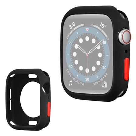 Apple Watch Series 3/2/1 38 mm silikonram i godisfärg - Svart / Röd