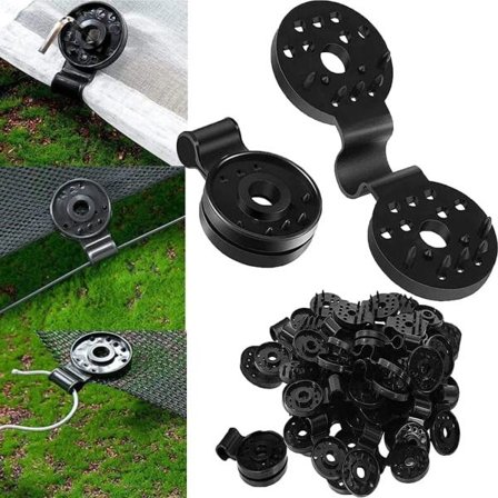 50 st Skuggduksklämmor, Presenningsfästklämmor, Specialklämma med Plastögla, UV-Behandlade Fästklämmor