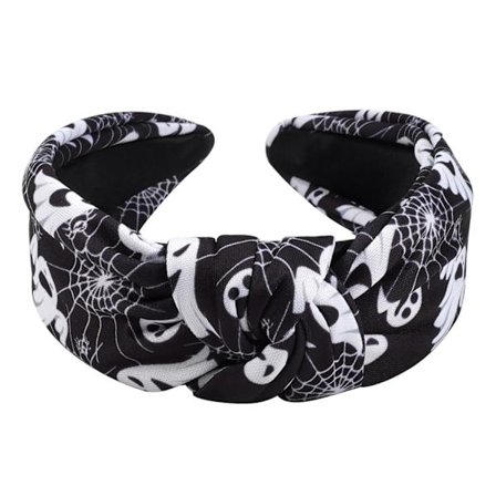 Halloween Hodebånd for Spøkelses Edderkoppnett Bredt Hodebånd Svart Hvit Hårtilbehør Knyttede Hårbånd Halloween Antrekk Gaver Sminke Hårbøyle (Farge 8