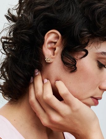 Pandora Infinity Heart 14K Gold-Plated Stud Earrings With Clear Cubic Zirconia - Gold - ONE SIZE