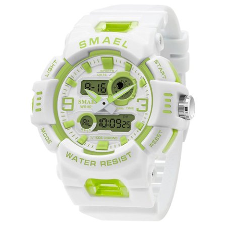 Watch Quartz Smael Sportklockor 50m Vattentäta Armbandsur Dual Time Fashion White Clock 8083 Damklockor Digital
