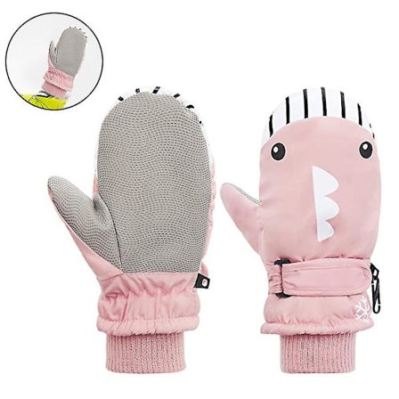 1 Par Børne Vinterhandsker Toddler Vanter Til Ski Drenge Sne Piger Vandafvisende Varme Fleece