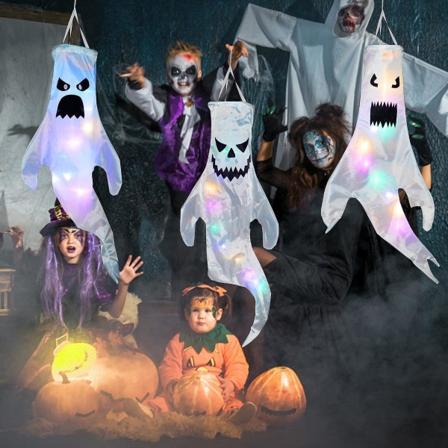halloween ghost hängsmycke led-lampor 1 pack slumpmässig färg