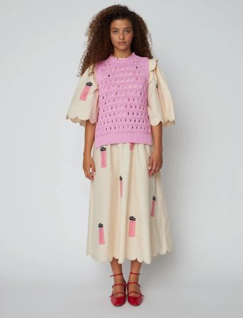 Stella Nova Cotton Stitch Vest - Pink - XS