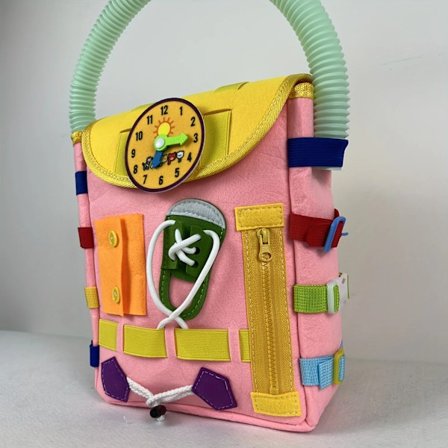 Utveckla fina motoriska färdigheter & grundläggande livsfärdigheter med upptagen bräda småbarn ryggsäck