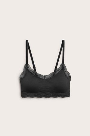 Kappahl | BH-topp med blondekanter | Svart
