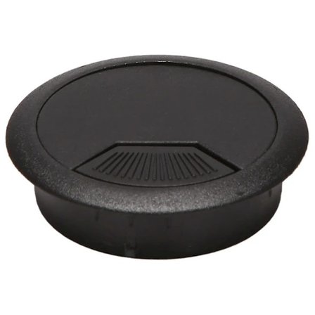 2 stk 50 mm Diameter Skrivebord Tråd Ledning Kabel Gjennomføringer Hullbeskytter Svart