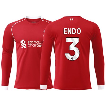 25-26 Liverpool Football Club Hemmatröja Långärmad NO.3 ENDO Fotbollströja S-2XL