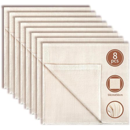 ING Osteklæde, Nældeklæde, Si-pose, Passérklæde, Nøddemælkspose, Siklæde, Osteklæde Passérklæde, Osteklæder, 8 stk.