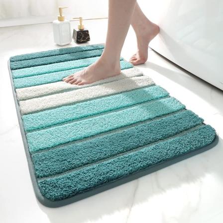 Badmatte 50 x 80 cm Sklisikker baderomsmatte Superabsorberende vann Maskinvaskbar mikrofiber Absorberende Baderomsgulvmatte Turkis