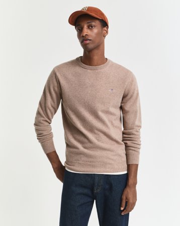 GANT Herren Superfine Lambswool Rundhalspullover (L)