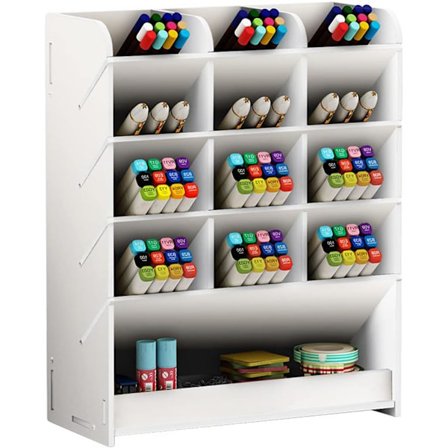 Penholder Opbevaringsboks, Multifunktionel Skrivebordsorganisator Skrivebord Oprydning Penholder til Skole Hjemmekontor Kunstmaterialer Pb12 Hvid