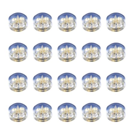 Pakke med 20 klare silikone ørestik-stoppere, lette øreringelåse, åndbare øreringefastgørelser til følsomme ører, rosaguld