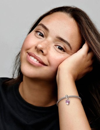 Pandora Family Tree Sterling Silver Dangle With Fancy Fairy Tale Pink Cubic Zirconia And Rose Shadow Pink Cr - Silver - ONE SIZE