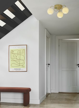 Franca taklampe plafond Ø46 - hvit/messing