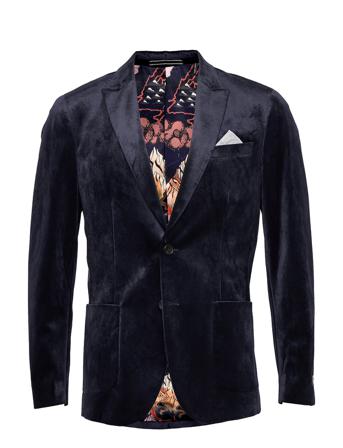Soft Single-Breasted Velvet Blazer Blue Scotch & Soda