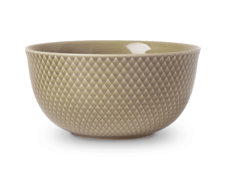 Lyngby Rhombe-Earth Serveringsbolle Ø17,5 clay