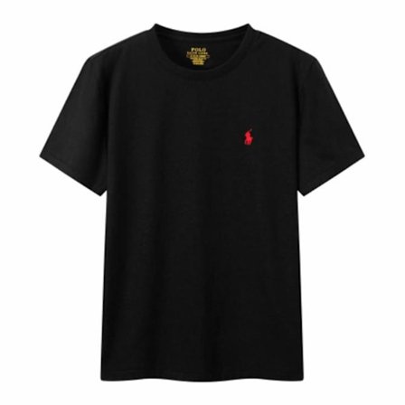 PoloRalphLauren Herre T-skjorte Bomull Kortermet Rund Hals Pullover Tee Topp Svart Størrelse 2XL