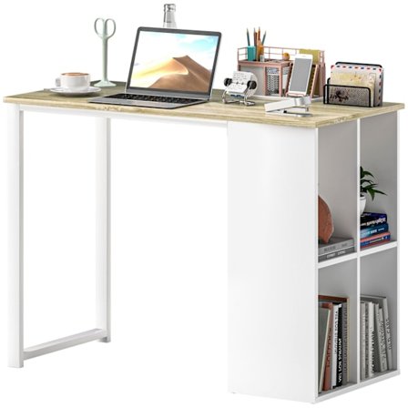 Rootz Compact Computer Desk - Small Office Desk - Moderne arbejdsområde -bord - Opbevaringsrum - 100 x 54 x 75 cm