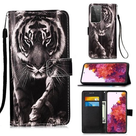Plånboksfodral Samsung Galaxy S21 Ultra – Tiger