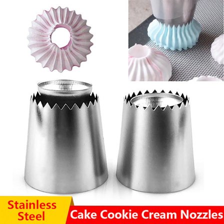 Kagecremetyller i rustfrit stål Praktiske kager Chokolade Fondant Dessert Dekorationsværktøjer Kager Hul Mund Creme Gadget Dekoration (FMY)