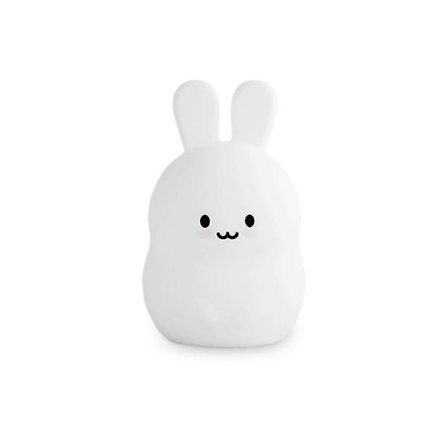 Mjuk och söt silikon nattlampa för baby med Bluetooth-högtalare Vit YEMAESRE