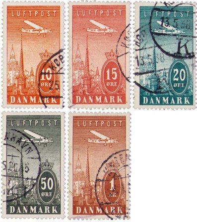 Danmark 1934 - AFA 216-220 - Stemplet