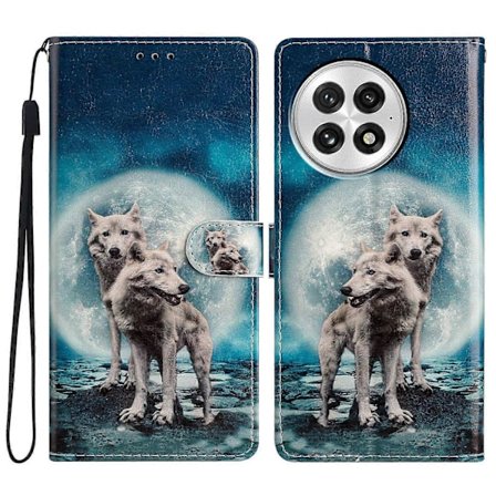 OnePlus 13 Lompakkokotelo PU-nahkaa Kuvioitu Painatus Jalustalla Puhelinkotelo Hihnalla