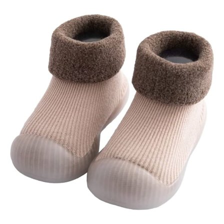 #Babysko med strikket stop, anti-slip krybesko#