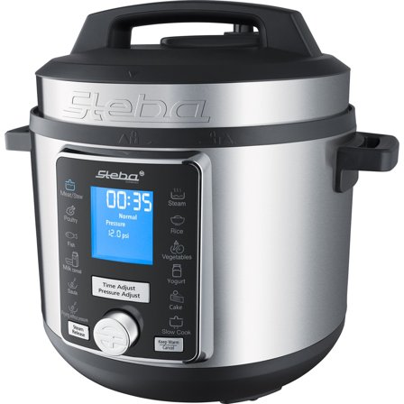 Steba Trykkoger med timer, 6 l., stål - Stål og sort | KitchenOne