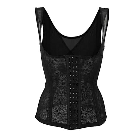 Midjetrener Shapewear Kvinner Korsett Pustende Kroppsforming Midje Slankende Trener Svart L