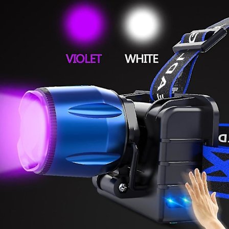 Mest kraftfulde 85000lm T6 LED UV-forlygte Zoombar Sensor USB Genopladelig Pandebåndslampe med UV-lys/hvidt lys