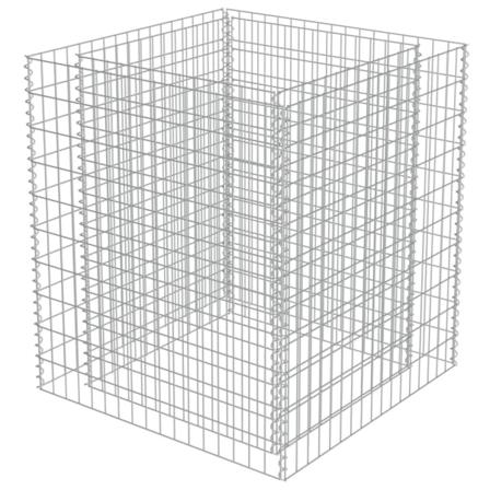 Vidaxl Planteringsgabion Upphöjd Galvaniserat Stål 90x90x100 Cm Silver