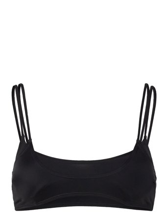 Weekday Strappy Layered Bikini Top - Black - M
