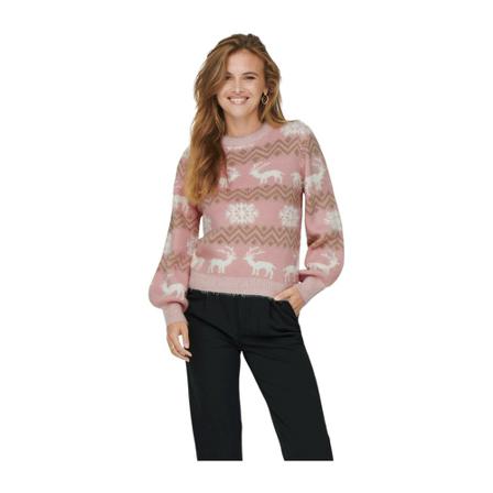 Only Round-neck Strik Pink, Dame Striktrøjer