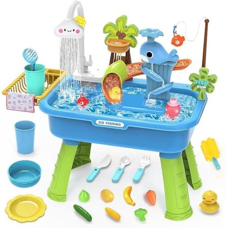 Water Table for Kids with Electric Water Pump – Fishing Game & Sensory Toy