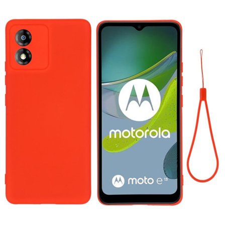 Matt Motorola Moto E13 skal av flytande silikon - Röd