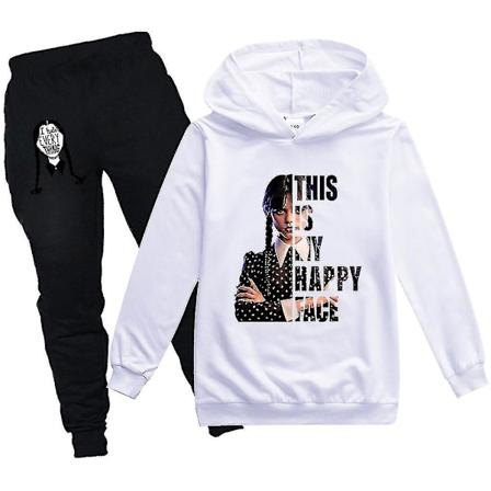 Wednesday Family Hoodie Barn Unisex Paketti Addams Paita Vaatteet V1 k Valkoinen 150cm White