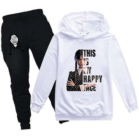 Wednesday Family Hoodie Barn Unisex Paketti Addams Paita Vaatteet V1 k Valkoinen