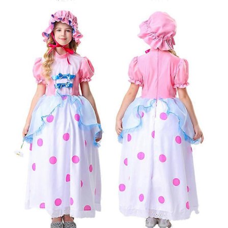 Halloween Toy Story Hyrdinde til Voksne og Børn, Lyserød Prikket Prinsesse Cosplay Optræden