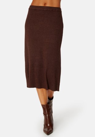 VILA Vicomfy A-Line Knit Skirt Shaved Chocolate Det Klær