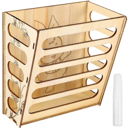 Høhæk til kaniner i træ, høholder til kaniner, foderhæk i træ til kæledyr, græsholder, bur tilbehør