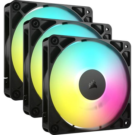 Corsair RS120 ARGB Vifte 3pk (sort) 120mm, 420 – 2100 RPM ±10%, 10 - 36 dBA,